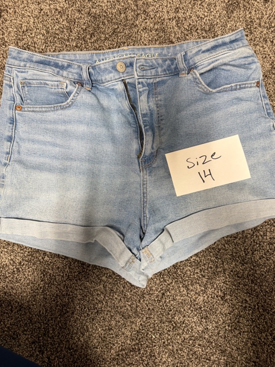 American Eagle Outfitters Pants - American Eagle Outfitters Light Wash Denim Cuffed Women's Shorts